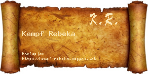 Kempf Rebeka névjegykártya